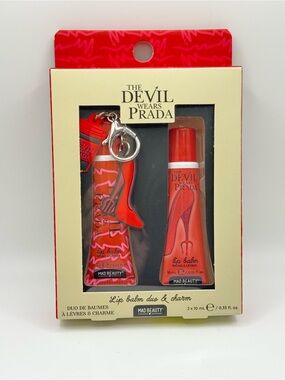 The Devil Wears Prada Lip Balm Duo & Charm Gift Set Mad Beauty NWT